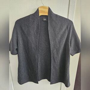 Eileen Fisher Merino High Collar Cardigan Quarter Sleeve in 100% Merino Wool 2x